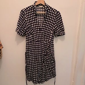 Anthropologie Blue and White Polka Dot dress